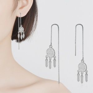 Sterling Silver Dreamcatcher Threader Earrings